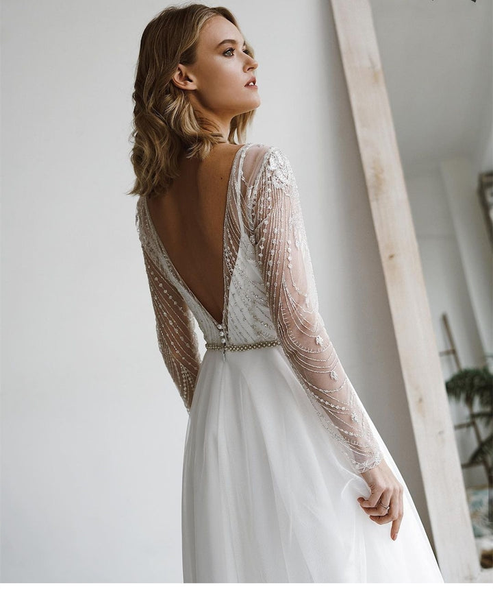 Beading Sashes Tassel Bridal Short Wedding Dress | All For Me Today