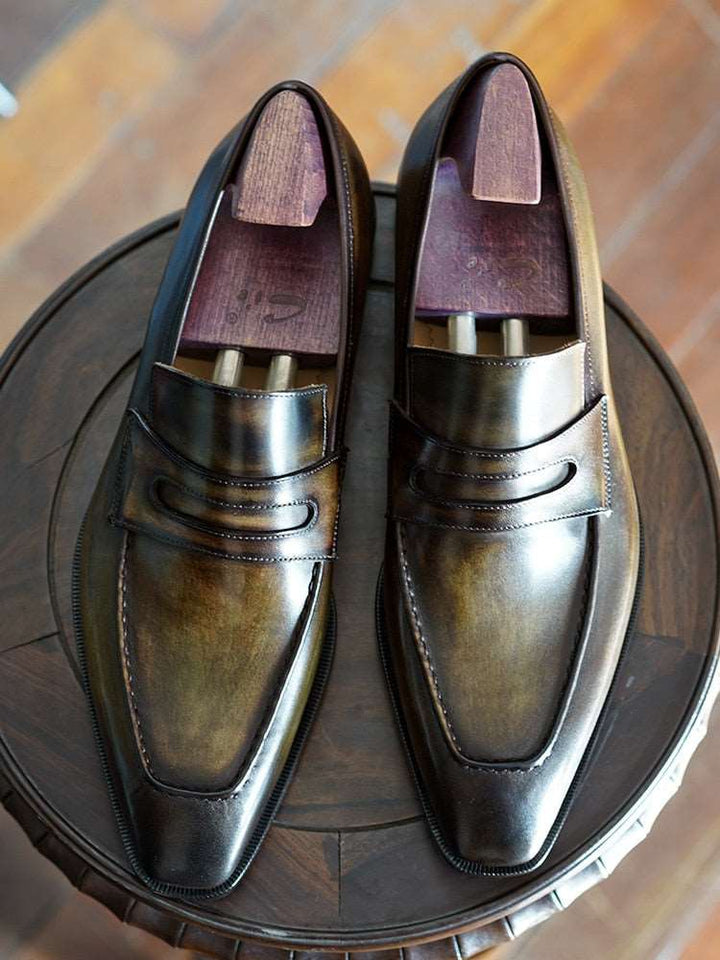 Bespoke Full Grain Calf Leather Men's Penny Loafers | All For Me Today