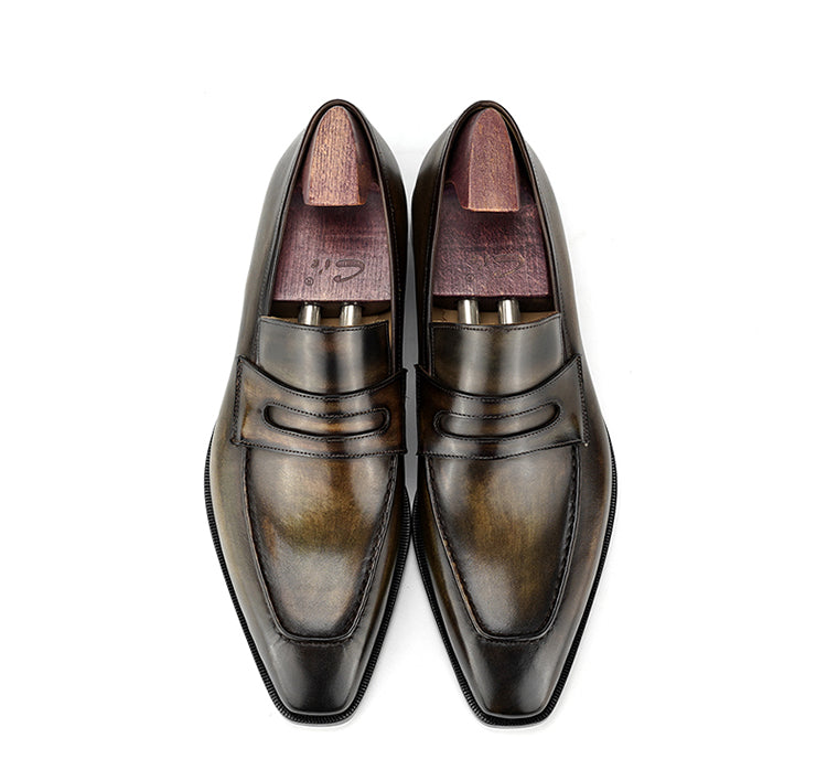 Bespoke Full Grain Calf Leather Men's Penny Loafers | All For Me Today