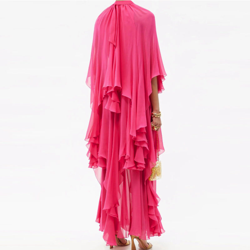Bohemian Chiffon Elegant Ruffles Pleated Maxi Dress | All For Me Today
