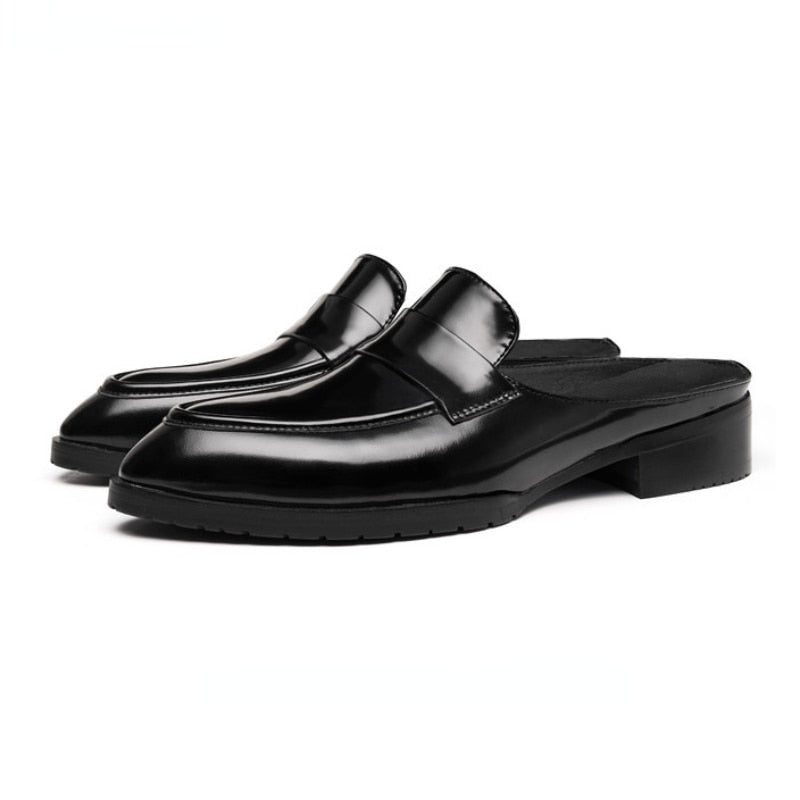 Breathable Genuine Leather Men's Half Slippers | All For Me Today