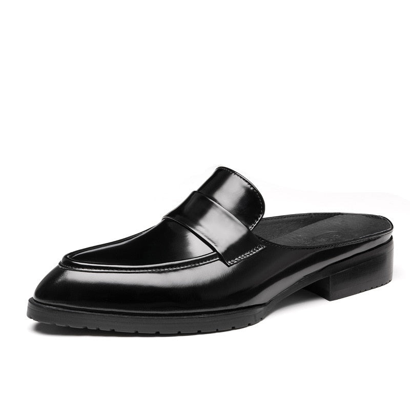 Breathable Genuine Leather Men's Half Slippers | All For Me Today