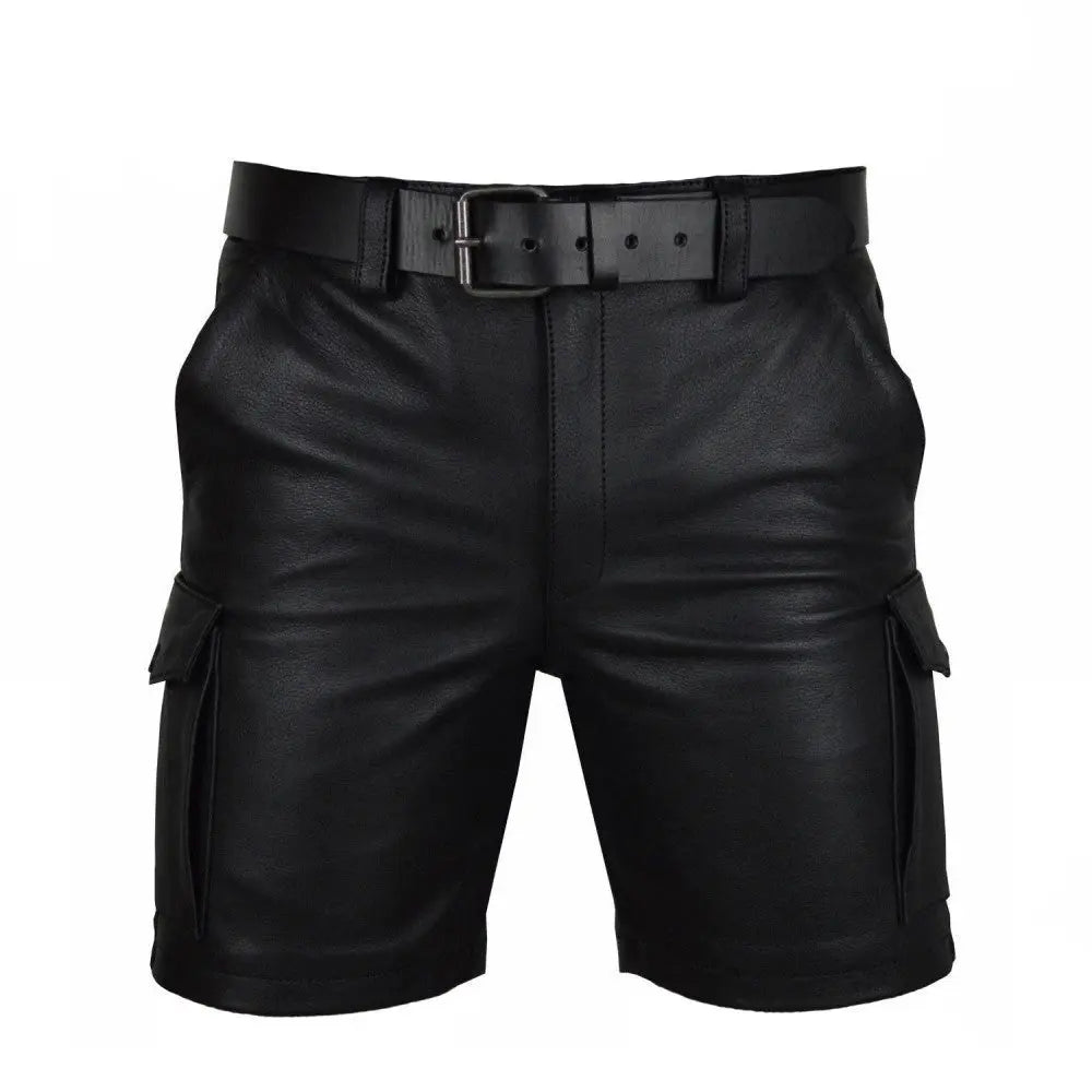 Cargo Long Leather Men's Short| All For Me Today