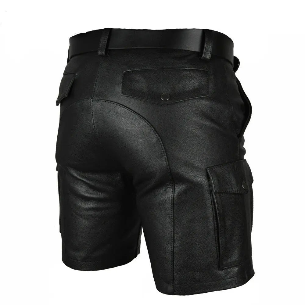 Cargo Long Leather Men's Short| All For Me Today