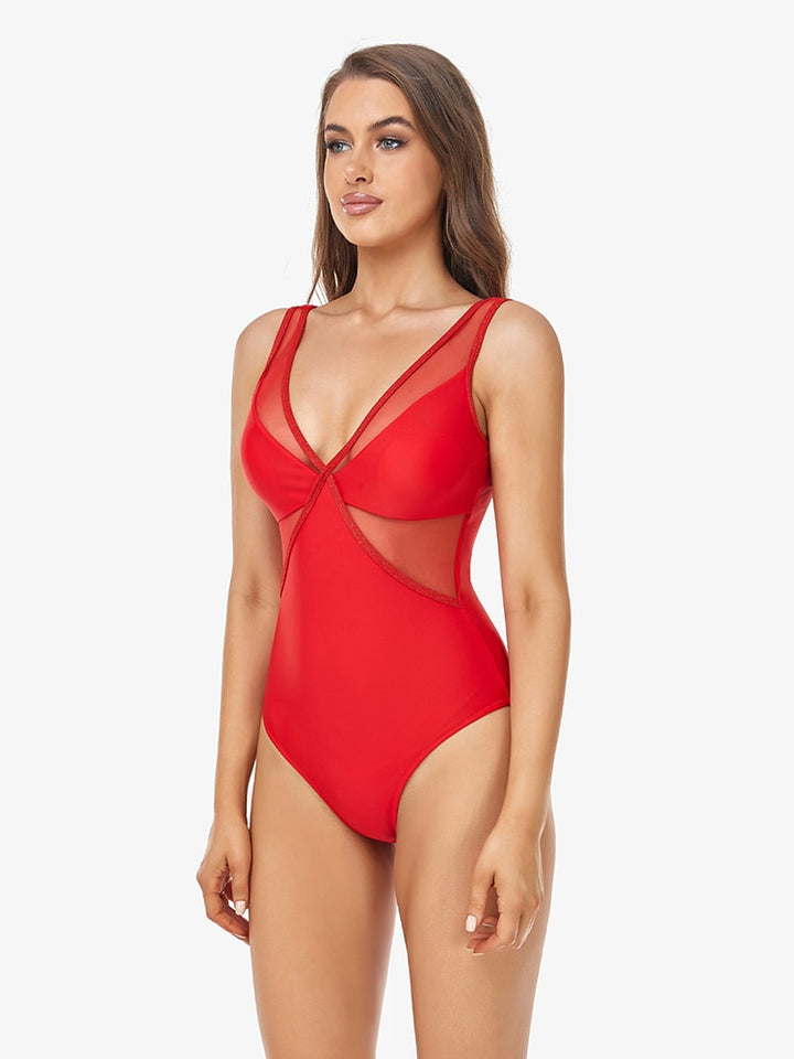 Deep V-neck Women's One Piece Swimsuit | All For Me Today