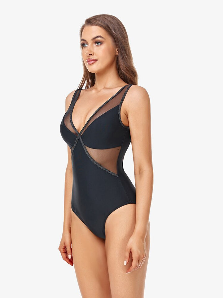 Deep V-neck Women's One Piece Swimsuit | All For Me Today