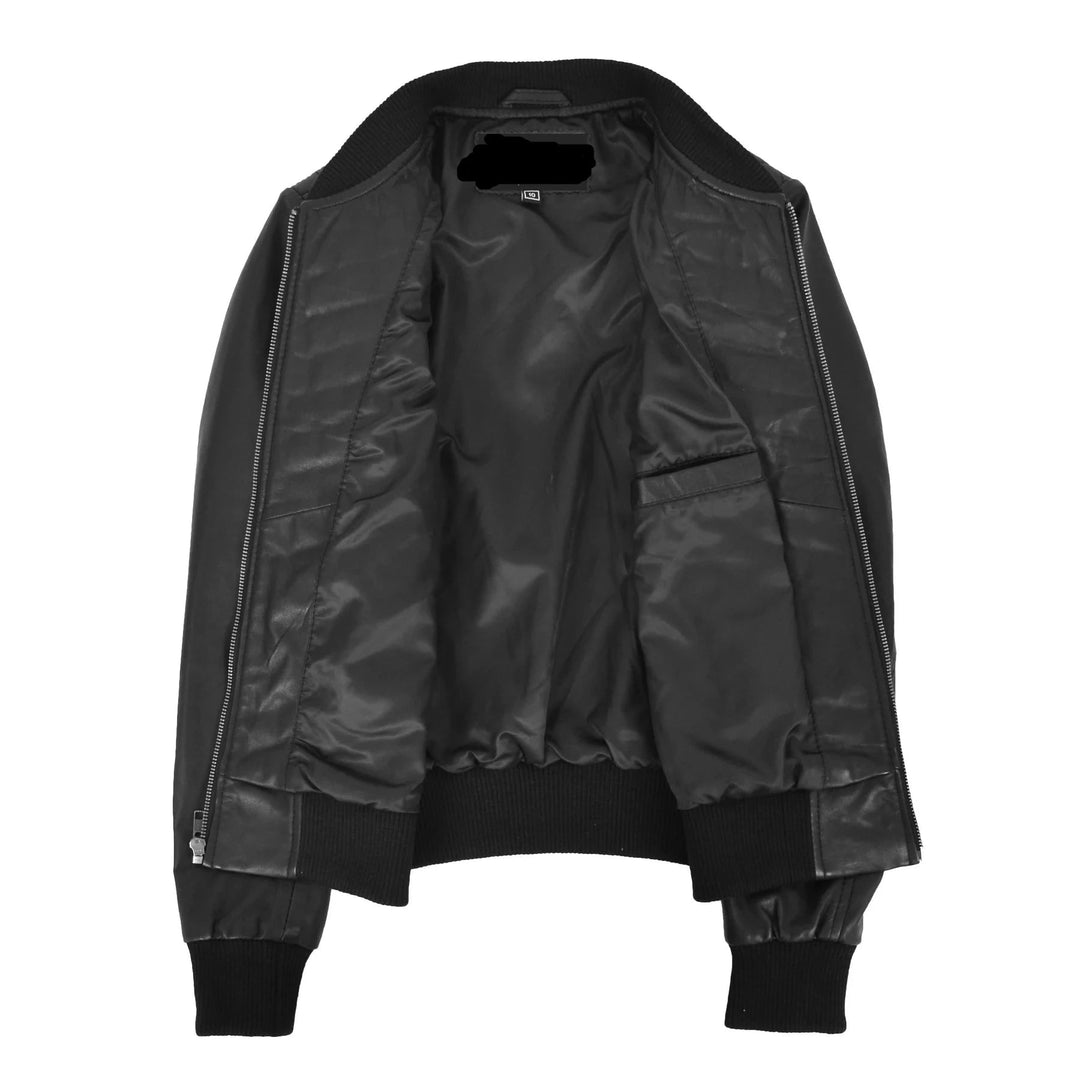 Diamond Quilted Fitted Varsity Strom Women's Leather Bomber Jacket All For Me Today