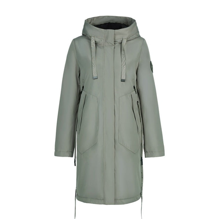 Drawstring Hood Windbreaker Women's Parka Coat | All For Me Today