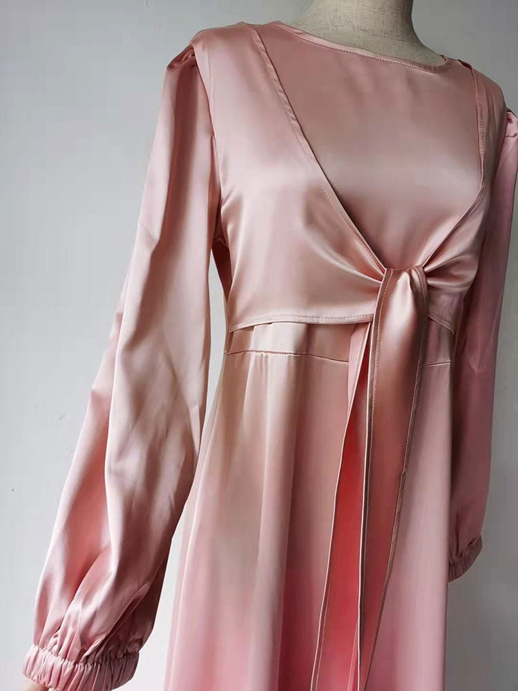 Elegant Wrap Satin Kaftan Abaya | All For Me Today