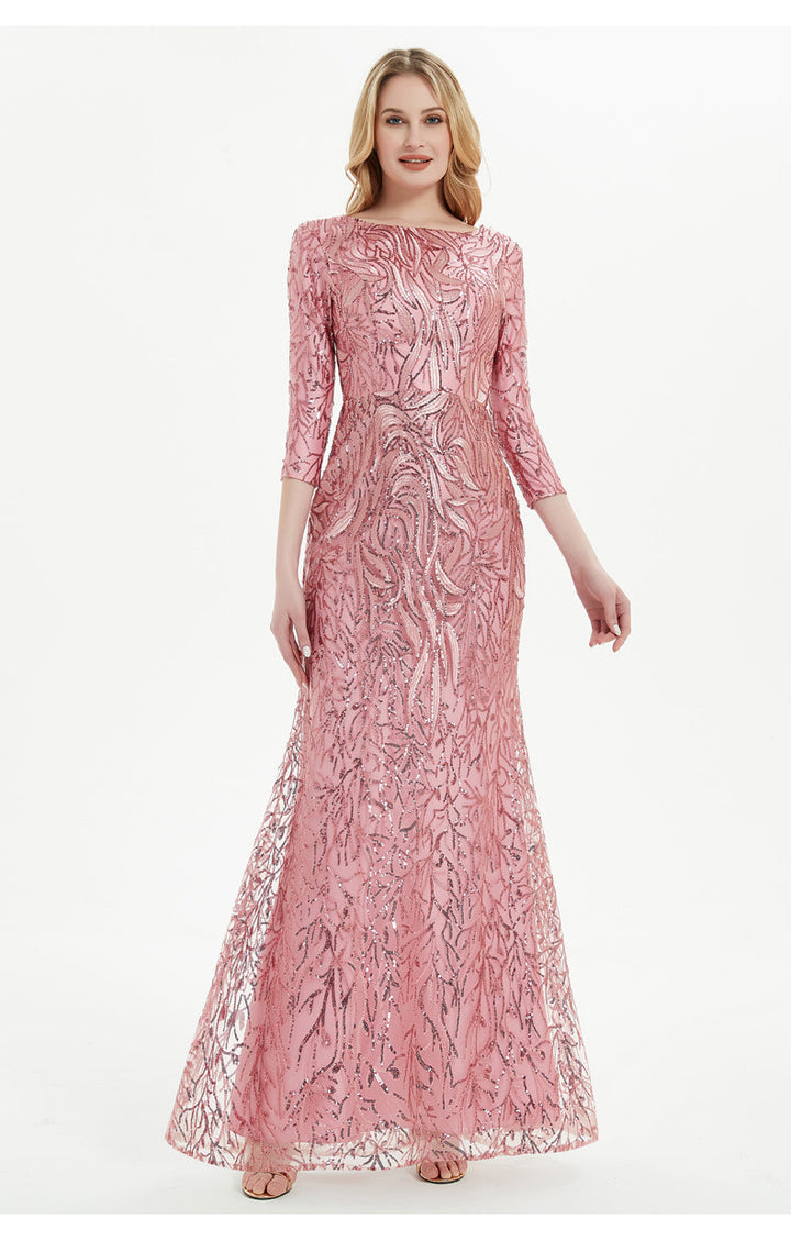 Embellished Floor-Length Sequin Prom Dress | All For Me Today