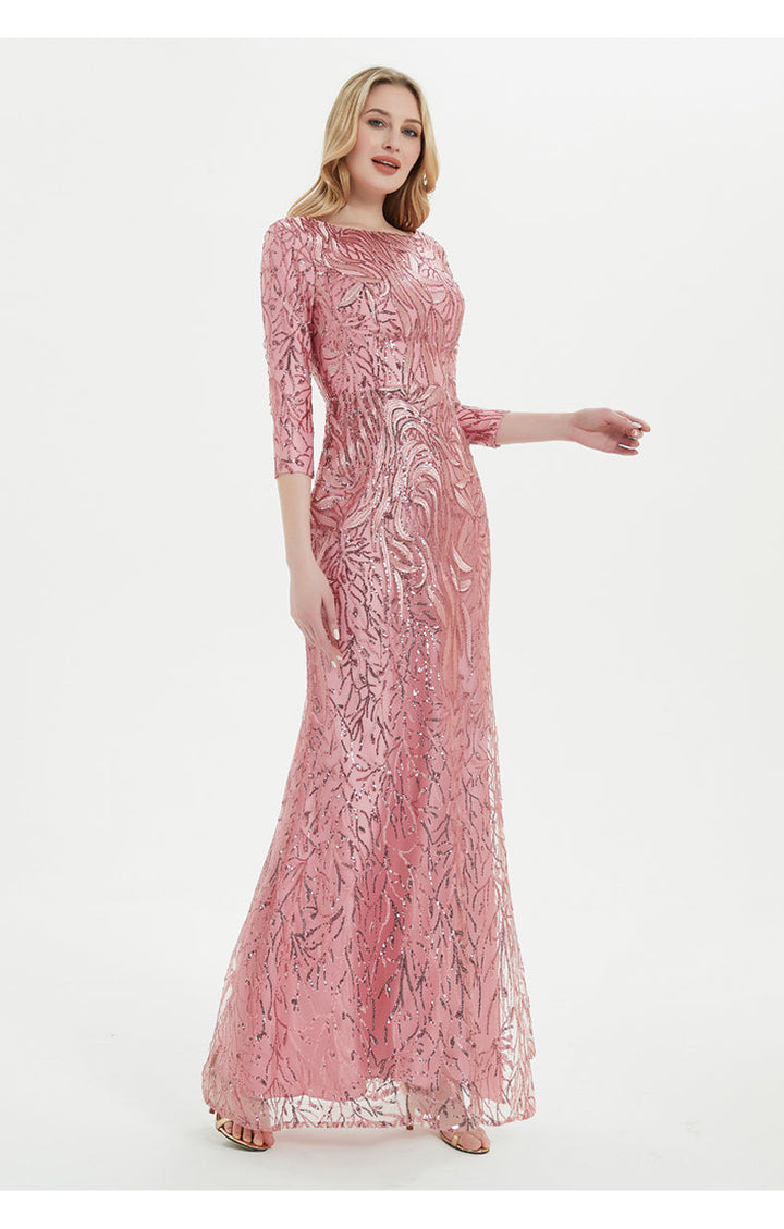 Embellished Floor-Length Sequin Prom Dress | All For Me Today