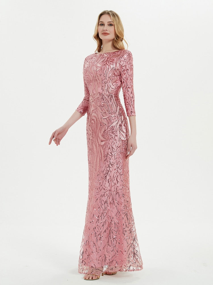 Embellished Floor-Length Sequin Prom Dress | All For Me Today