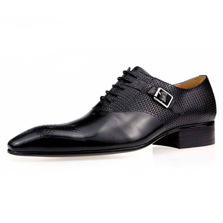 Exquisite Buckle Men's Genuine Leather Brogue Shoes | All For Me Today