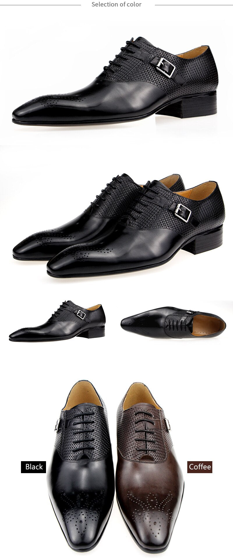 Exquisite Buckle Men's Genuine Leather Brogue Shoes | All For Me Today