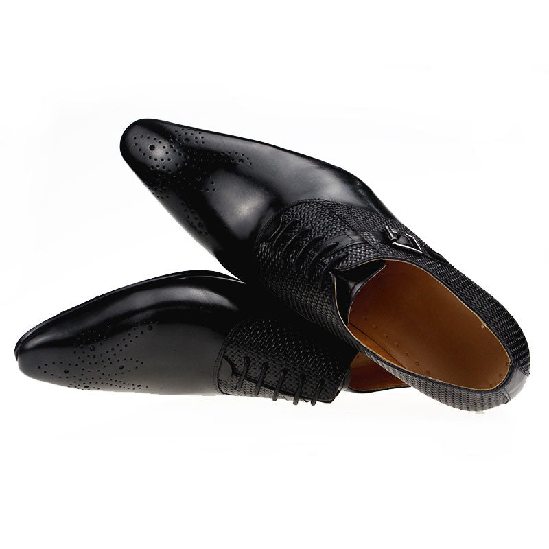 Exquisite Buckle Men's Genuine Leather Brogue Shoes | All For Me Today