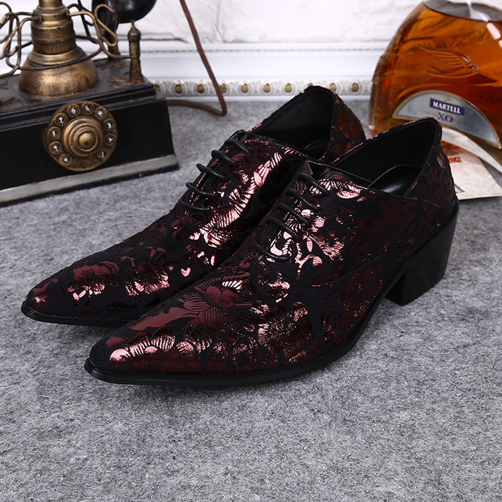 Fashion Print Men's Leather Wedding Dress Shoes | All For Me Today