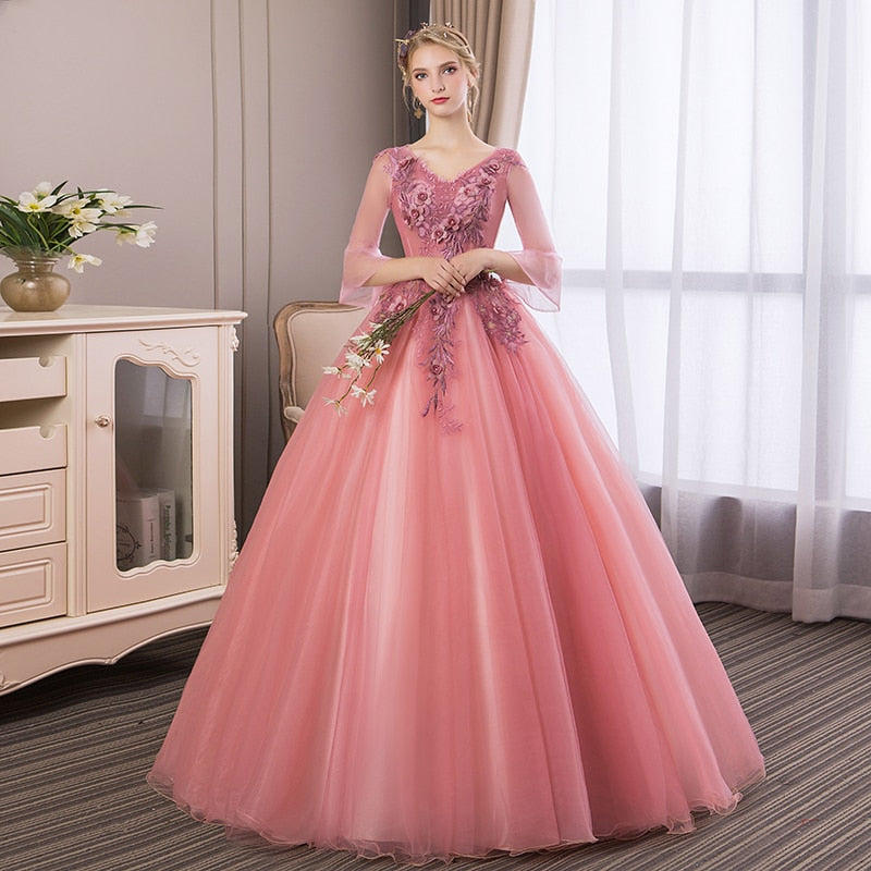 Flowers Debutante Quinceanera Dress | All For Me Today