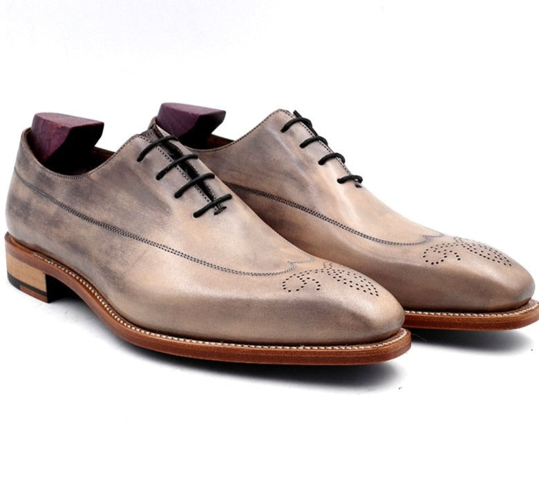 Full Grain Flat Men's Oxford Shoes | All For Me Today