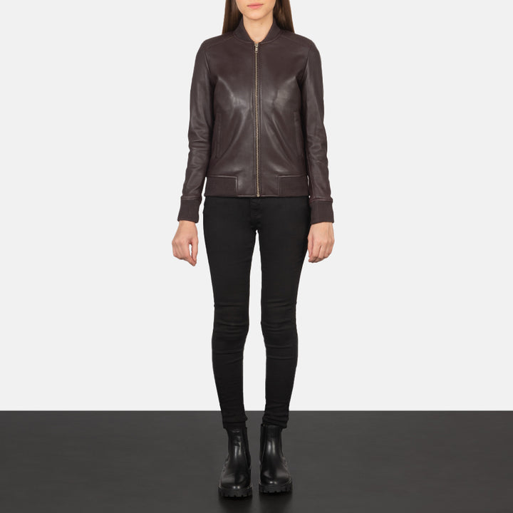 Genuine Black Leather Women's Bomber Jacket | All For Me Today