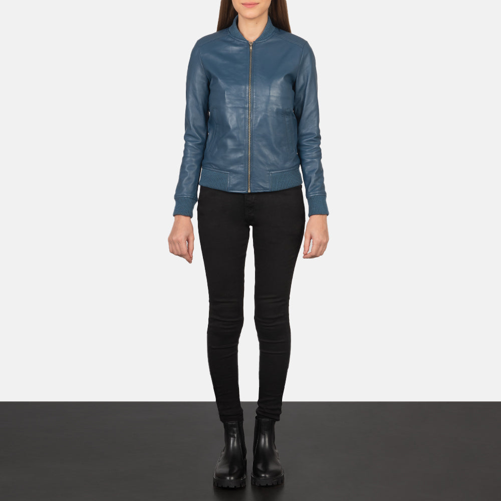 Genuine Black Leather Women's Bomber Jacket | All For Me Today