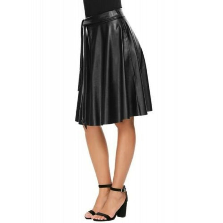 Genuine Lambskin Leather Women's Knee Skirt | All For Me Today