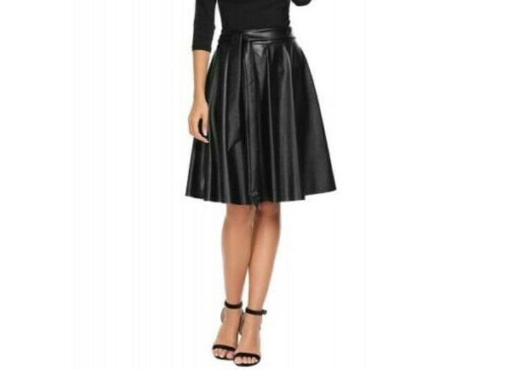 Genuine Lambskin Leather Women's Knee Skirt | All For Me Today