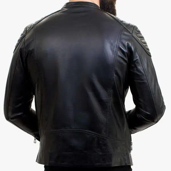 Genuine Real Black Leather Men's Slim Fit Jacket | All For Me Today