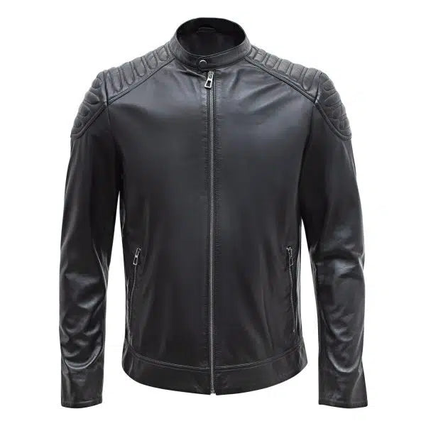 Genuine Real Black Leather Men's Slim Fit Jacket | All For Me Today