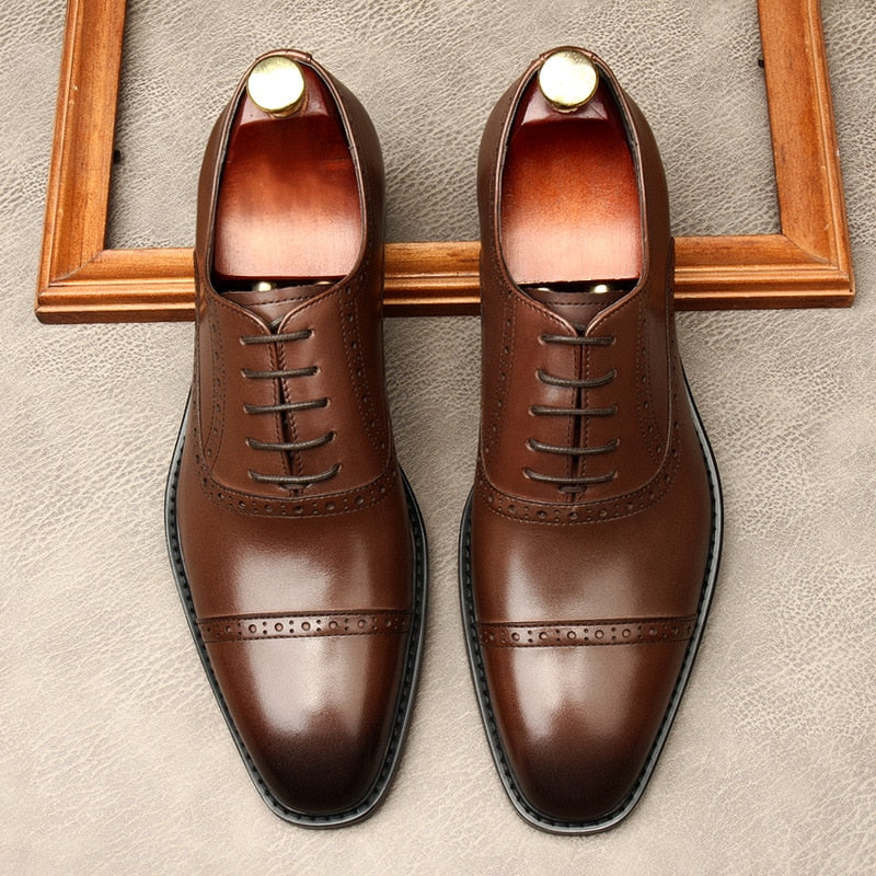 Classic Round Toe Men's Leather Oxford Shoes| All For Me Today