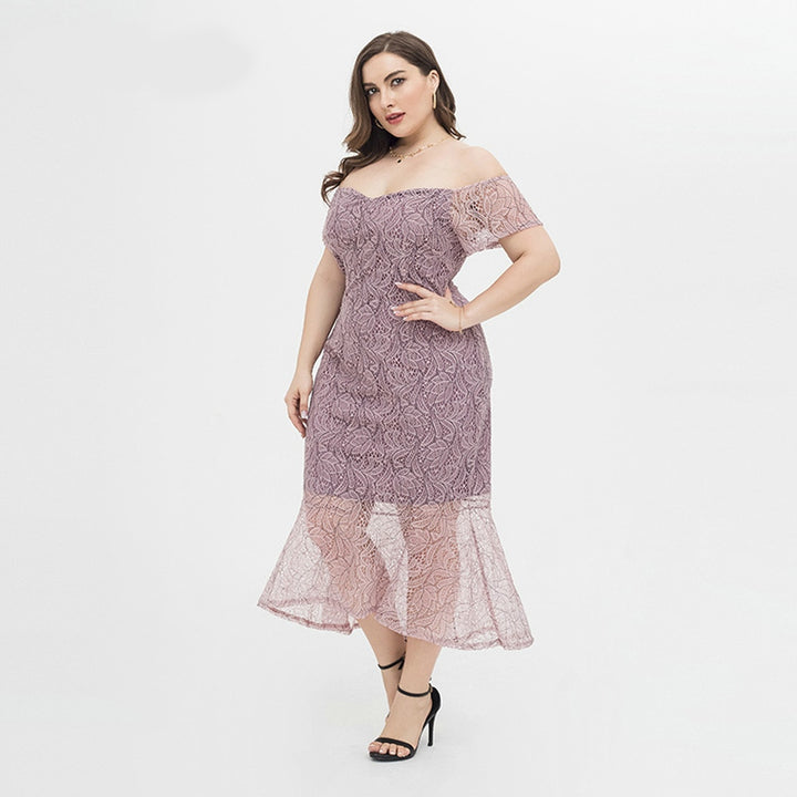 Wrap Lace Plus Size Women's Strapless Midi Dress| All For Me Today