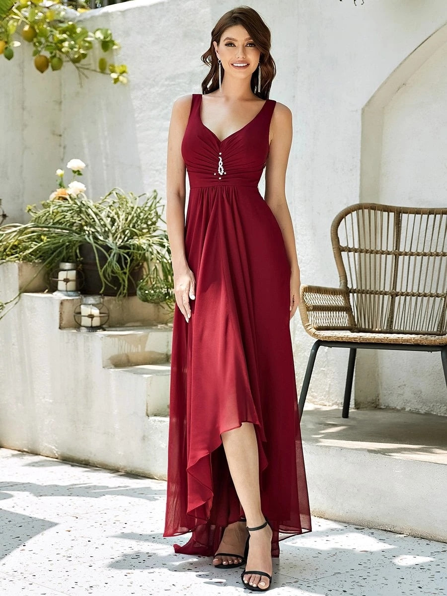 Double V Neck Bridesmaid Dress| All For Me Today