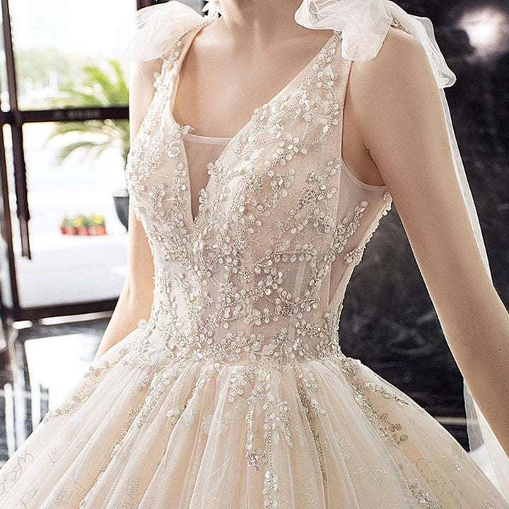 Bow Shoulder Princess Bridal Dress| All For Me Today