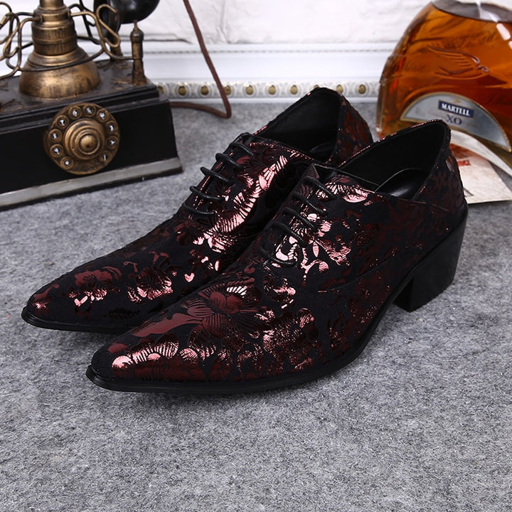 Fashion Print Men's Leather Wedding Dress Shoes| All For Me Today