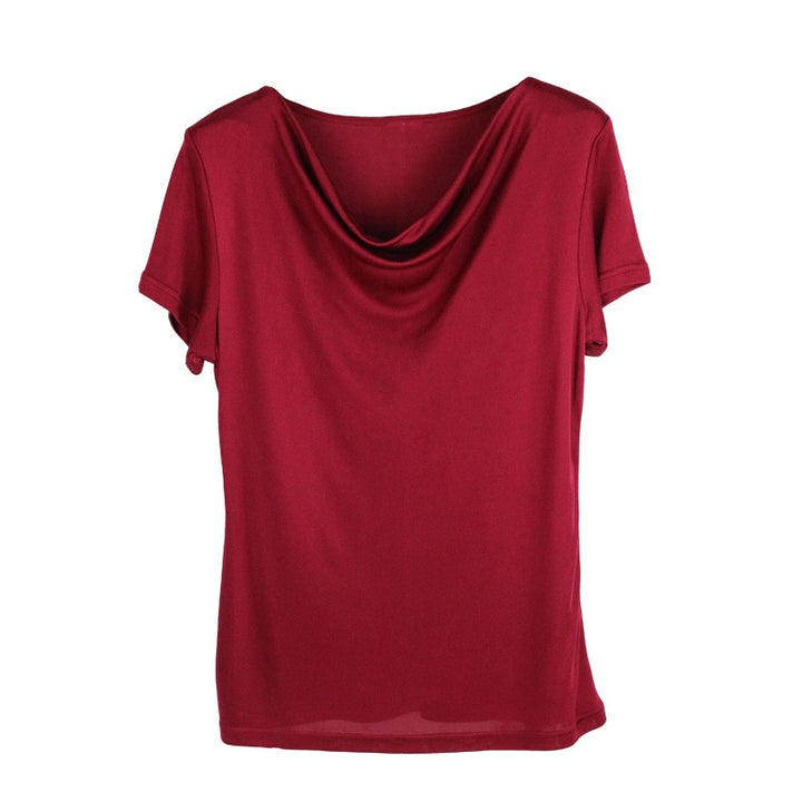 Short Sleeve Women's Real Silk T-shirt