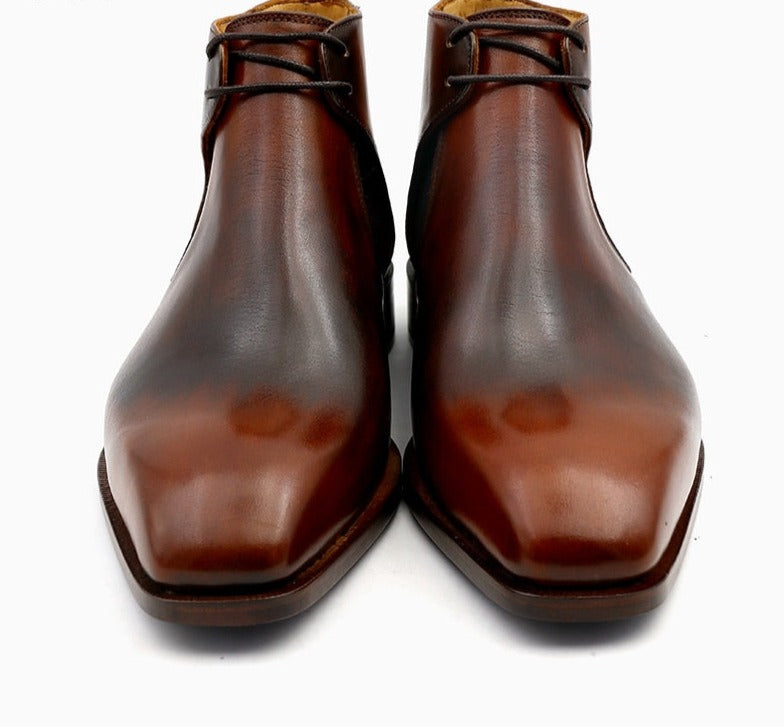 Plain Toe Full Grain Men's Handmade Chelsea Boots| All For Me Today
