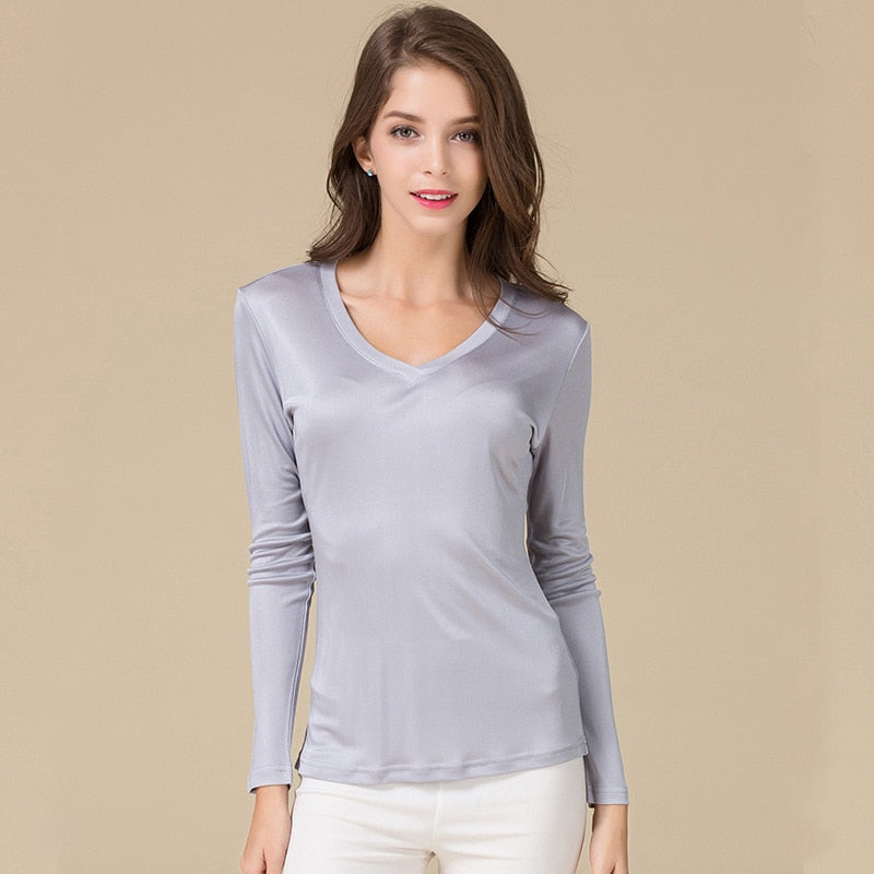 Real Silk Women's Full Sleeve T-shirt| All For Me Today