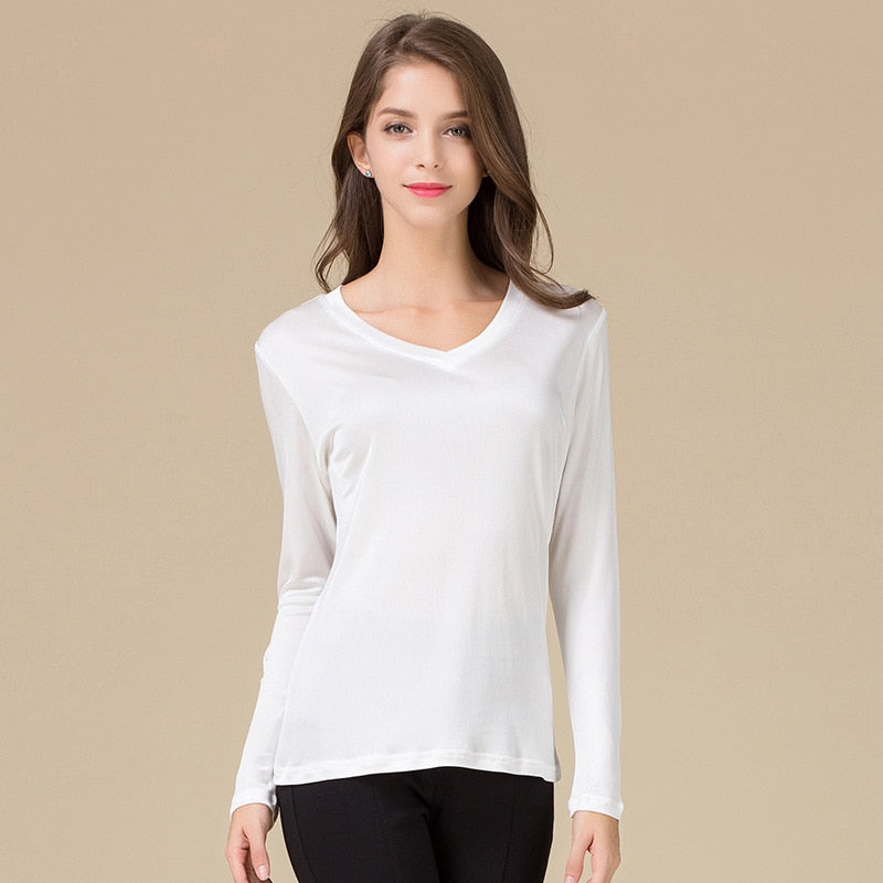 Real Silk Women's Full Sleeve T-shirt| All For Me Today