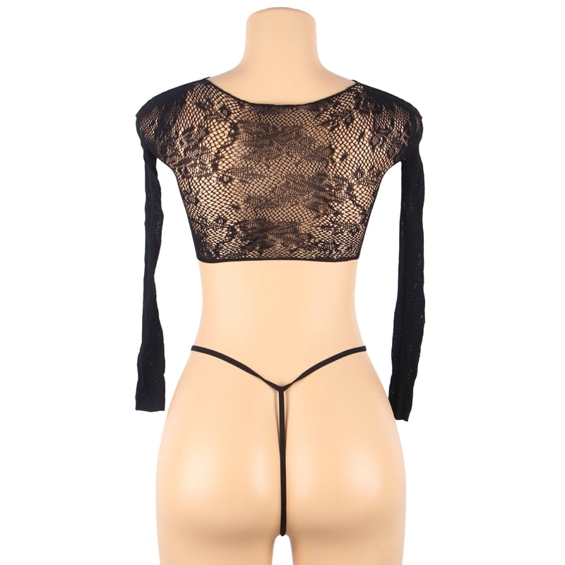 Open Transparent Chest Erotic Floral Fishnet Bra And Panty Set| All For Me Today