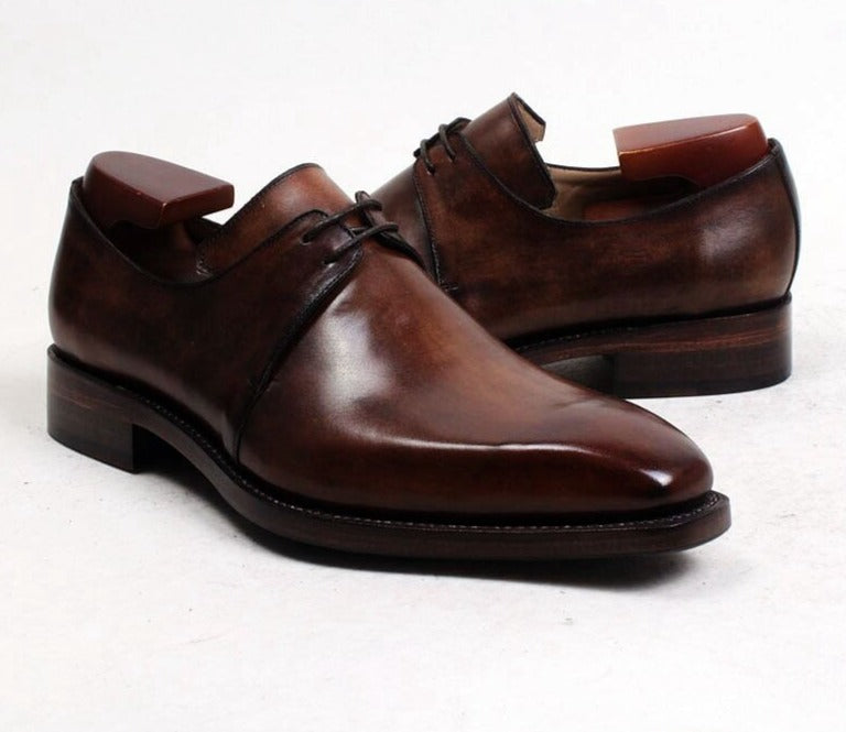 Handmade Calf Leather Men's Derby Shoes | All For Me Today