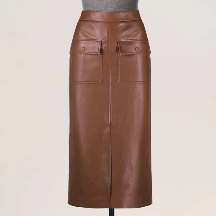 Handmade Lambskin Leather Women's Pencil Skirt | All For Me Today