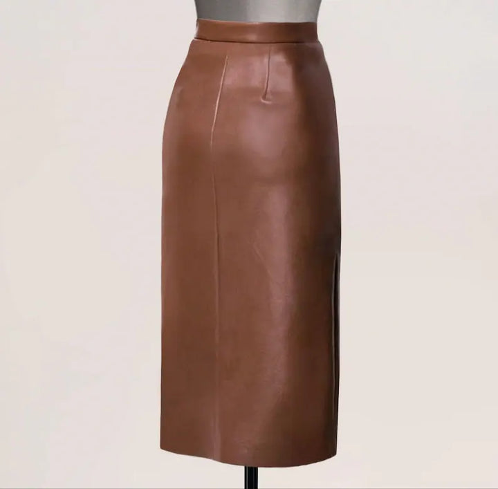 Handmade Lambskin Leather Women's Pencil Skirt | All For Me Today