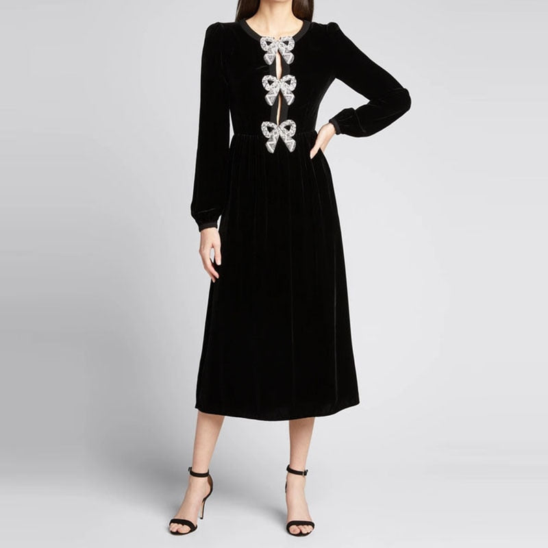 Beading Bow Women's Midi Dresses| All For Me Today
