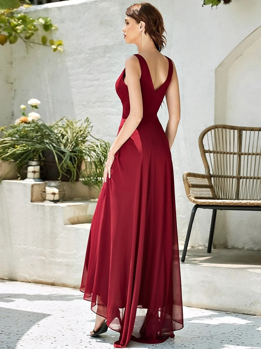 Double V Neck Bridesmaid Dress| All For Me Today