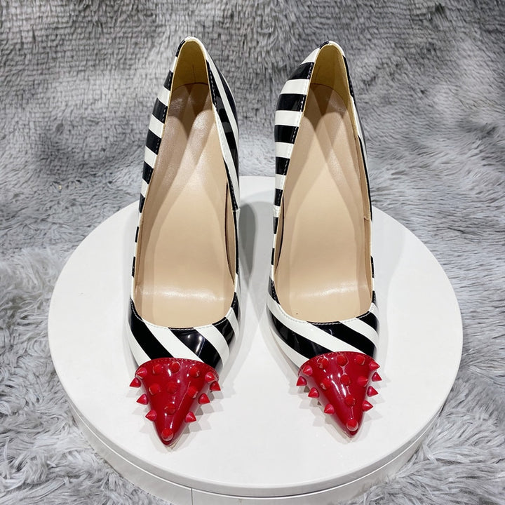 Striped Print Women's Stiletto Pumps| All For Me Today