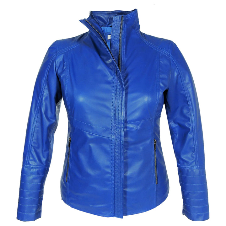 High Collar Women's Sheepskin Leather Jacket | All For Me Today