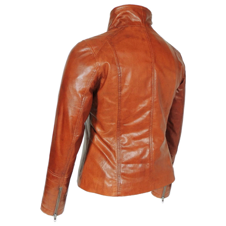 High Collar Women's Sheepskin Leather Jacket All For Me Today
