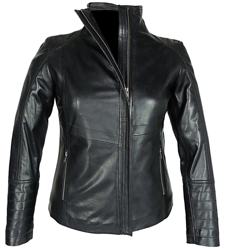 High Collar Women's Sheepskin Leather Jacket | All For Me Today