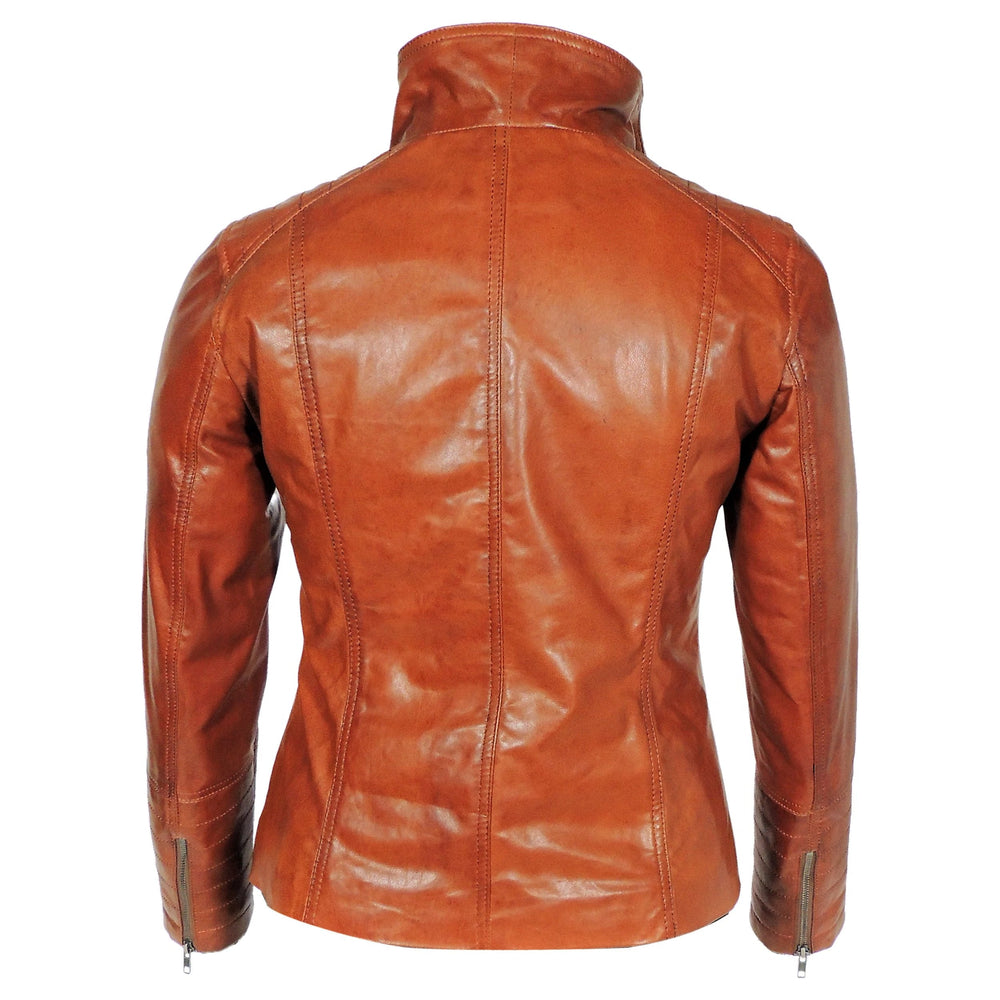 High Collar Women's Sheepskin Leather Jacket | All For Me Today