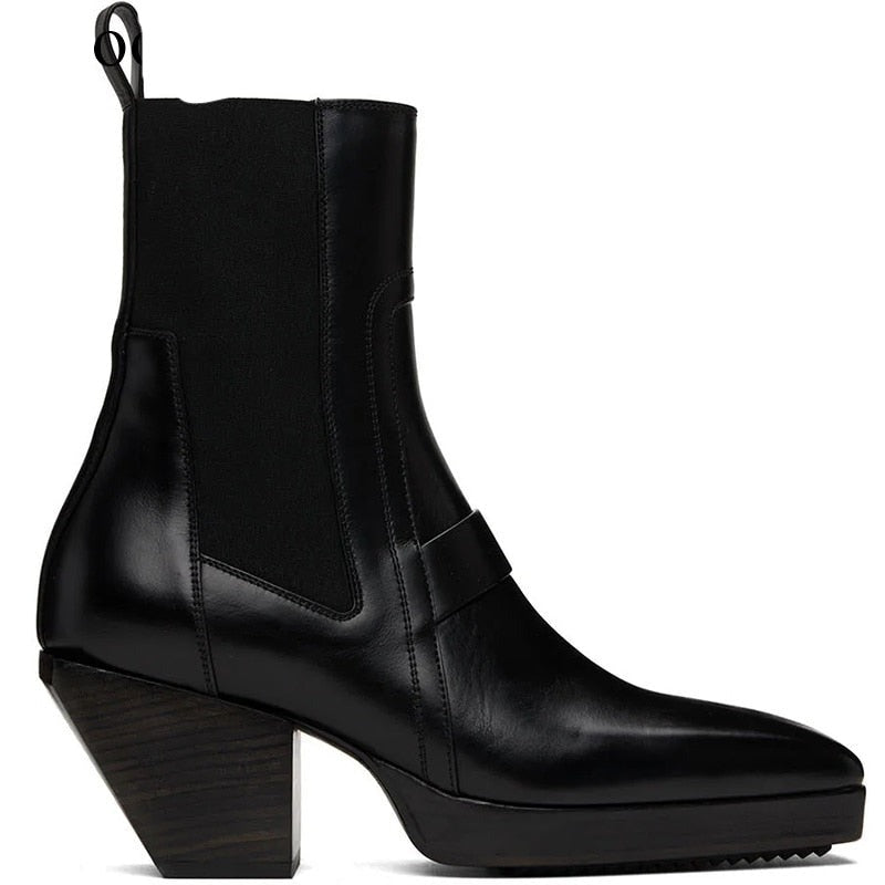 High Heels Square Toe Men's Ankle Boots | All For Me Today