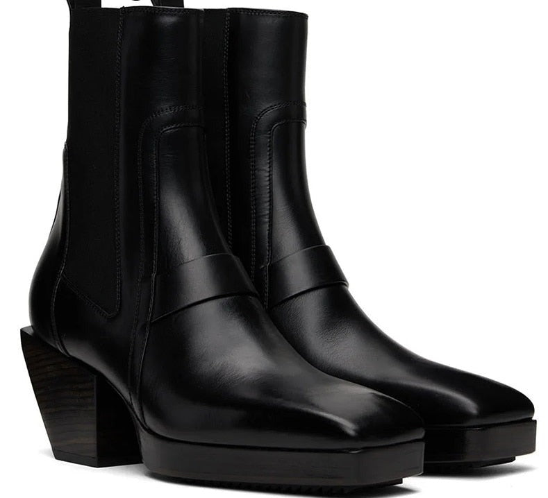 High Heels Square Toe Men's Ankle Boots | All For Me Today